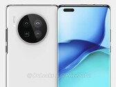 O Huawei Mate 40, de acordo com alguns vazamentos recentes. (Fonte: OnLeaks/PriceBaba)