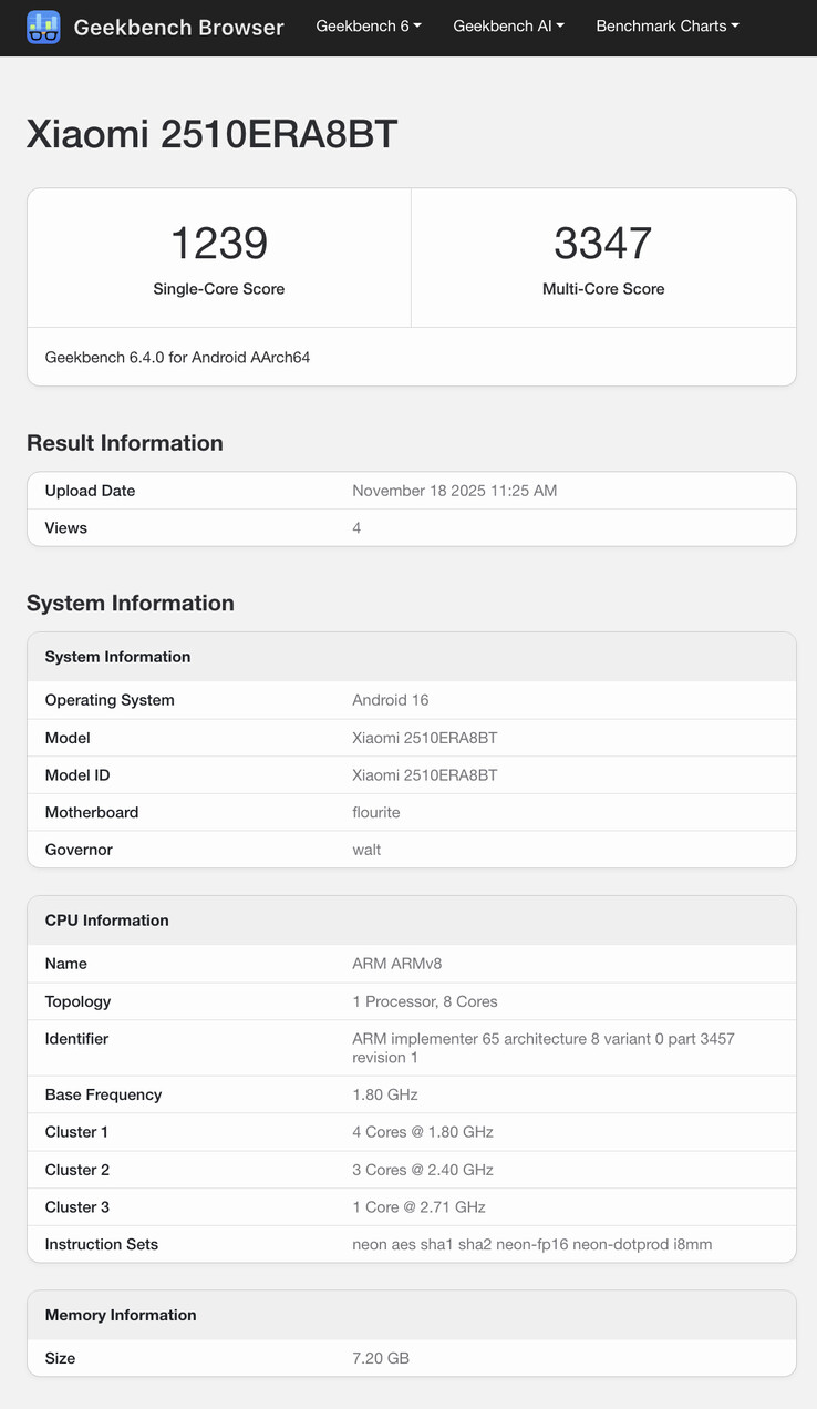 (Fonte da imagem: Geekbench)