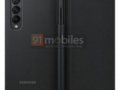 O Galaxy Z Fold3 virá com um acessório de caixa especial para abrigar sua S-Pen opcional. (Imagem: 91mobiles)
