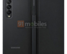 O Galaxy Z Fold3 virá com um acessório de caixa especial para abrigar sua S-Pen opcional. (Imagem: 91mobiles)