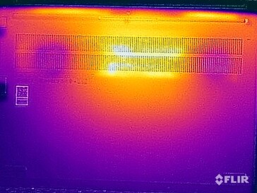 Temperaturas de superfície na parte inferior (teste de estresse)