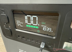 1.o Aferiy P280 forneceu 800 W por cerca de 50 minutos no teste