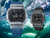 O modelo GBX-H5600-2 azul da Casio (à esquerda) e o modelo GBX-H5600-1 preto (à direita).