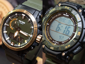 O Casio Pro Trek PRW-61ANS-3 (à esquerda) e o PRG-340ANS-3 (à direita), na foto. (Fonte da imagem: @geesgshock no Instagram)