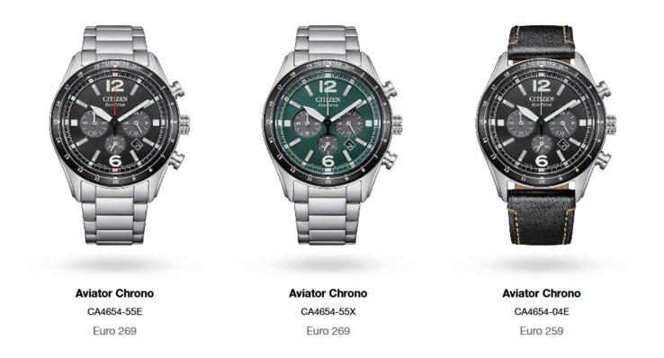 Os novos relógios Citizen OF Collection Aviator. (Fonte da imagem: Citizen)