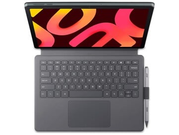 O Iconia Duo D12 vem com um teclado, um suporte e uma caneta stylus.