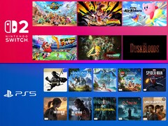 Os jogos exclusivos do Switch 2 e do PS5 são mostrados (Fonte da imagem: Nintendo of America, Sony PlayStation com edições)