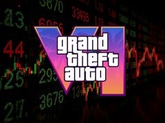 Logotipo do GTA 6 mostrado na frente do ticker de ações