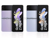 O Galaxy Z Flip4 estará disponível em 71 combinações de cores no lançamento, incluindo as duas mostradas aqui. (Fonte da imagem: @OnLeaks &amp; GizNext)