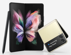 Os sites Galaxy Z Fold4 e Galaxy Z Flip4 podem ambos apresentar câmeras sob painel. (Fonte de imagem: Samsung)