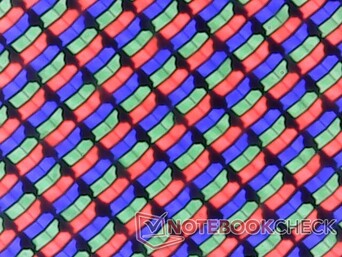 Matriz de subpixels RGB nítidos da sobreposição brilhante