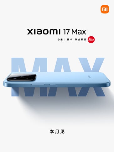 Imagem oficial do teaser do Xiaomi 17 Max.