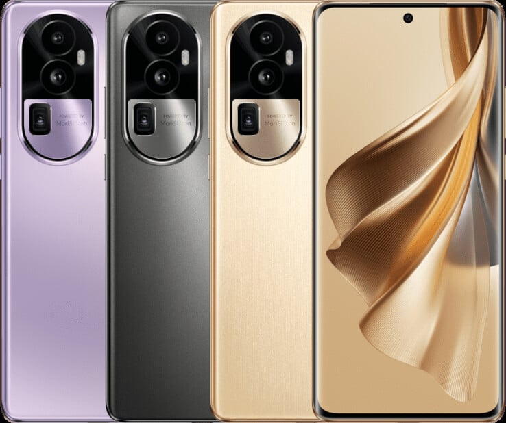 ...e 10 Pro+, com 3 opções de cores cada. (Fonte: OPPO)