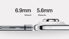 iPhone Air: Apple O telefone mais fino de todos os tempos não parece tão fino em comparação com o iPhone 6, mas provavelmente é muito mais robusto. (Fonte da imagem: Reddit)