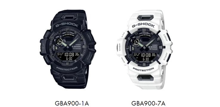 O novo G-SHOCK tem um novo design e vem em SKUs preto (GBA900-1A) ou branco (GBA900-7A). (Fonte: Casio)