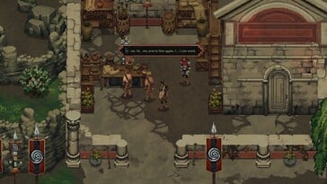 Uma imagem mostrando vários personagens em Drova - Forsaken Kin.