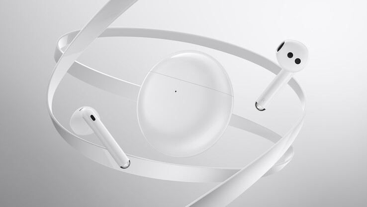 O FreeBuds 4 em Branco Cerâmico. (Fonte: Huawei)