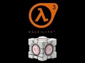 O Companion Cube com peso da Dbrand, visível abaixo do logotipo do Half-Life 3