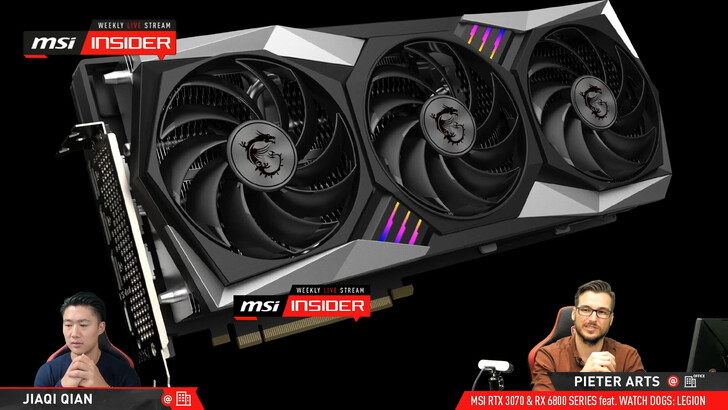 O MSI Radeon RX 6800 XT GAMING X TRIO - renderização. (Fonte da imagem: MSI)