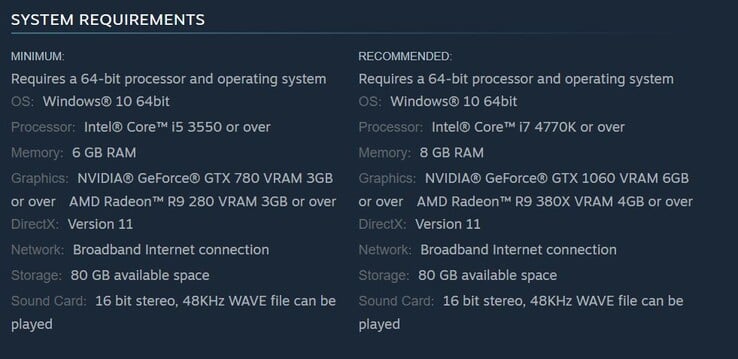 Requisitos de sistema do Nioh. (Fonte da imagem: Steam)
