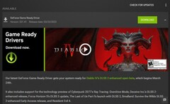 Nvidia Game Ready Driver 531.41 notificação e detalhes em GeForce Experiência (Fonte: Própria)