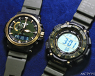 O Casio Pro Trek PRW-61ANS-3 e o PRG-340ANS-3, da esquerda para a direita, na foto. (Fonte da imagem: MyNavi.jp)