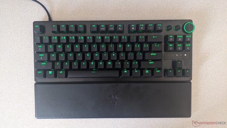 Razer Huntsman V3 Pro TKL 8KHz vista superior com apoio de pulso