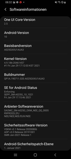 Samsung Galaxy Software A02s