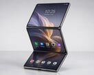 Como poderia ser um celular dobrável em três partes na vertical da Huawei.