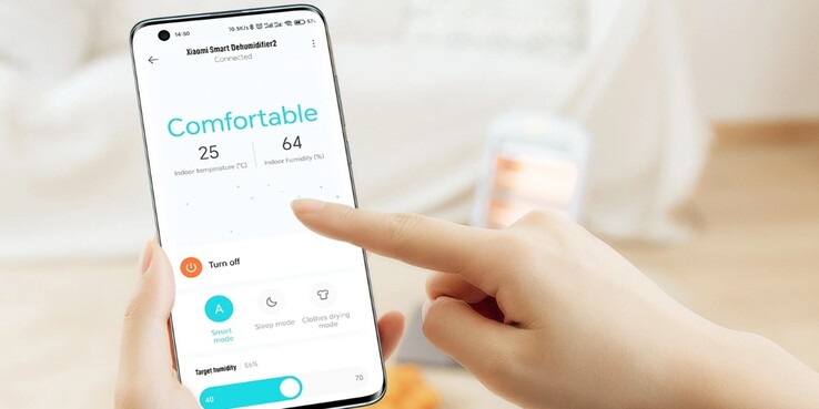 O Xiaomi Smart Dehumidifier pode ser controlado por meio do aplicativo da marca