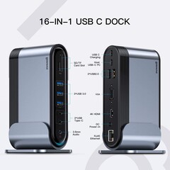 Estação de ancoragem Baseus USB-C tudo em um agora à venda por $90 USD (Fonte de imagem: Amazon)