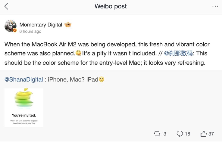 A Instant Digital afirma que o site Apple considerou a possibilidade de lançar o M2 MacBook Air com várias opções de cores, conforme os rumores que circulavam.