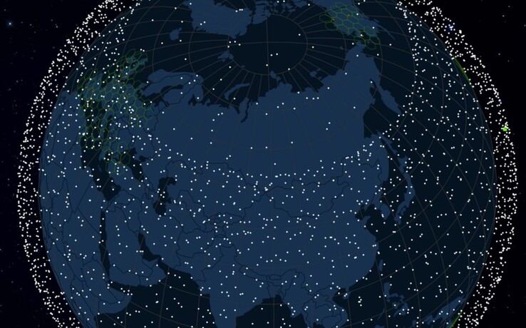 Posições dos satélites Starlink. (Fonte da imagem: satellitemap.space)