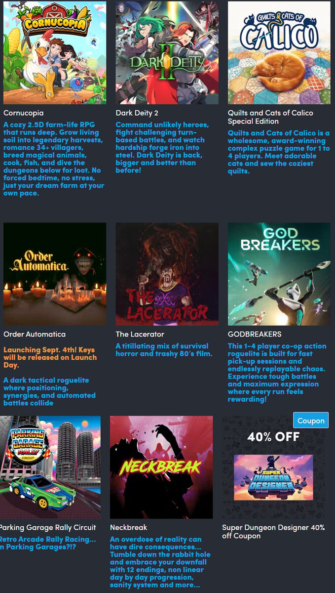 Todos os jogos incluídos no pacote da Pax West 2026