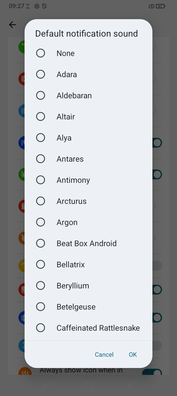 Sons de notificação (não a lista completa). (Fonte da imagem: Sergey Tarasov - Notebookcheck)