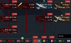 Descontos para árvores tecnológicas chinesas do 9º aniversário do War Thunder (Fonte: Própria)