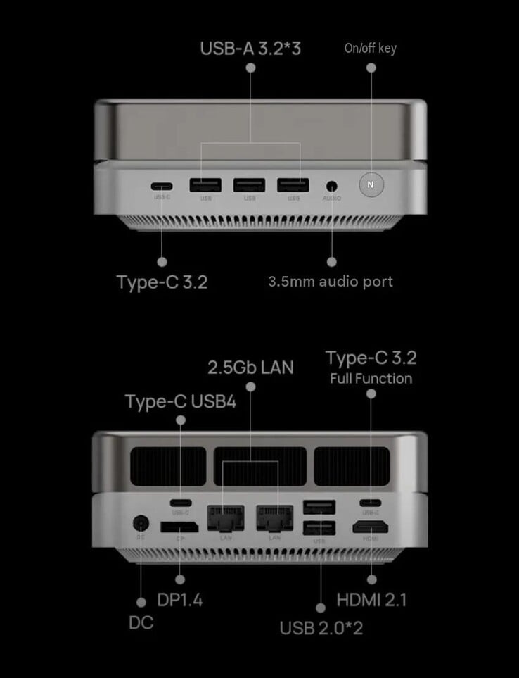 O mini PC Mechrevo iMini P700 conta com uma boa variedade de portas.