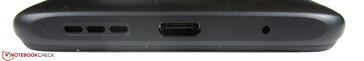 Parte inferior: alto-falante, USB-C, microfone