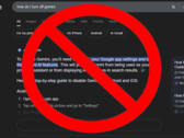Os resultados do Gemini aparecem a cada clique no botão de pesquisa e desativá-lo é diferente em cada dispositivo, se é que isso é possível (Fonte da imagem: Notebookcheck / Google)
