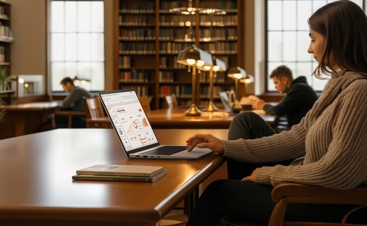 Uma imagem ilustrativa do laptop em contexto de estilo de vida