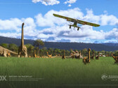 Jurassic World no Flight Simulator 2024 da Microsoft (Fonte da imagem: Microsoft)