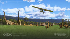 Jurassic World no Flight Simulator 2024 da Microsoft (Fonte da imagem: Microsoft)