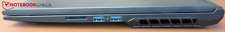 Direito: Leitor de cartão SD, 2x USB-A 3.2 Gen 1