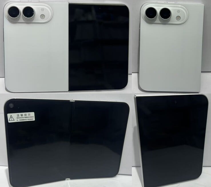 Um modelo de design do iPhone Ultra dobrável na cor branca.