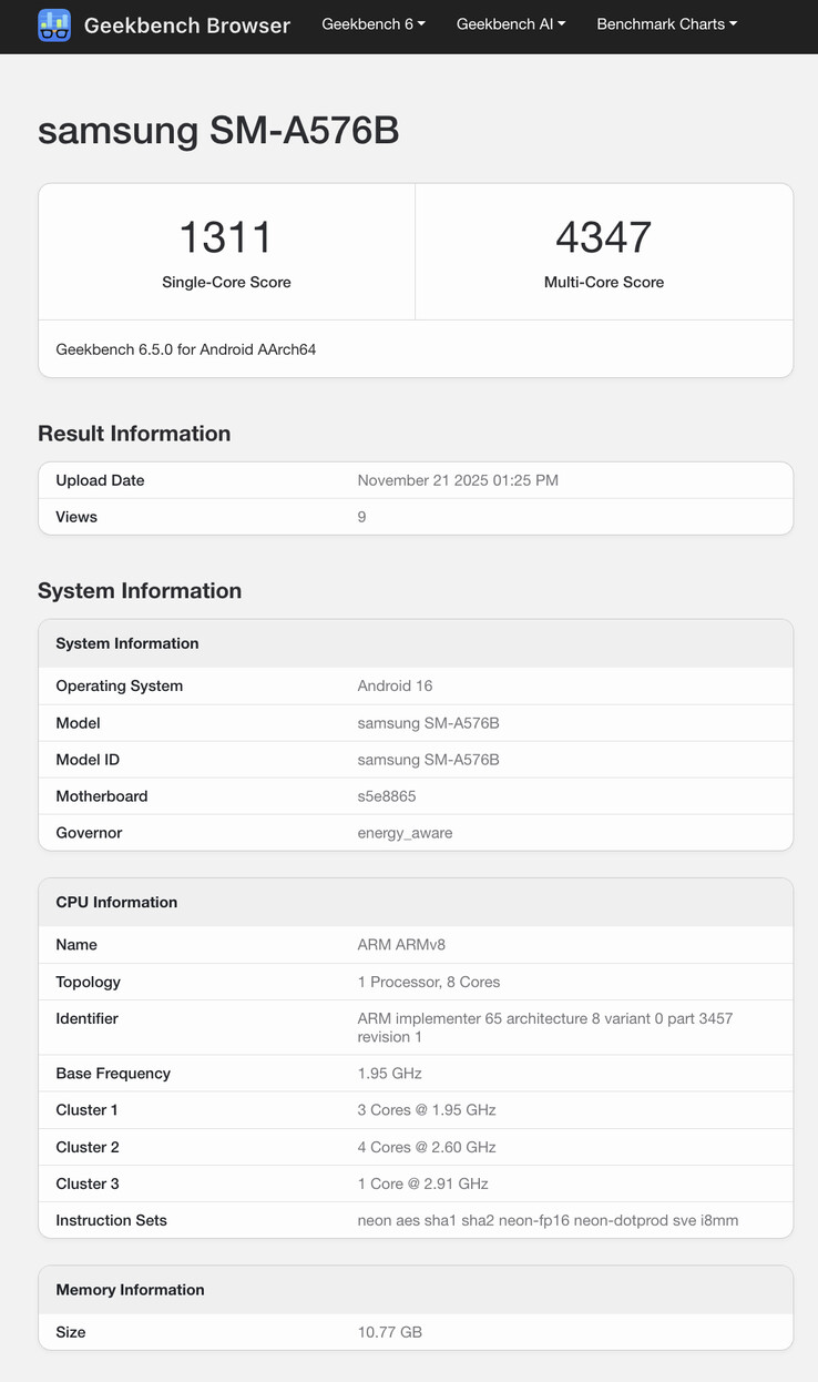 (Fonte da imagem: Geekbench)
