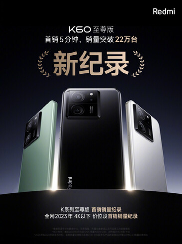 A Xiaomi e a Redmi comemoram os marcos de vendas de seus novos smartphones emblemáticos. (Fonte: Redmi, Xiaomi via Weibo)