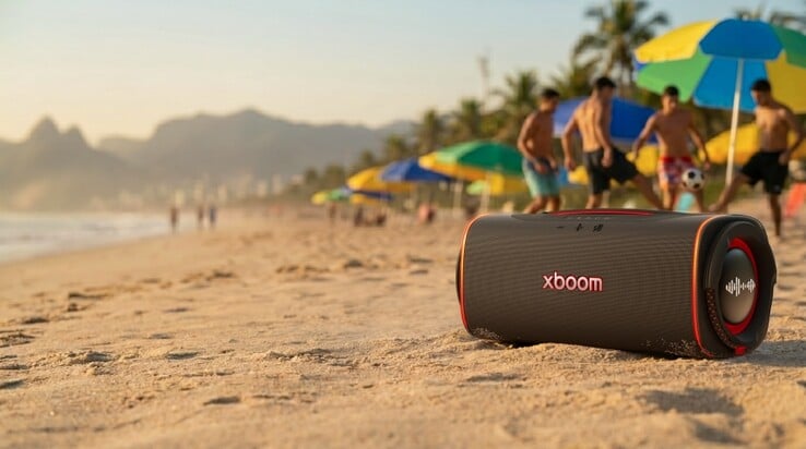 O alto-falante oferece até 220 W de potência de áudio e possui um sistema de afinação interno desenvolvido em colaboração com will.i.am.