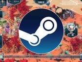 Uma imagem mostrando o logotipo do Steam e o jogo “As Far As The Eye” à venda.
