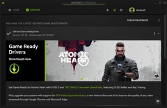 GeForce Aplicação de experiência após atualização para Game Ready Driver 531.29 (Fonte: Própria)