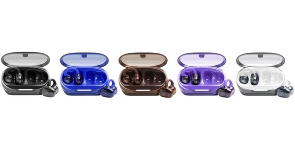 O JBL Soundgear Clips estará disponível em cinco cores, todas com um design translúcido. (Fonte da imagem: JBL)